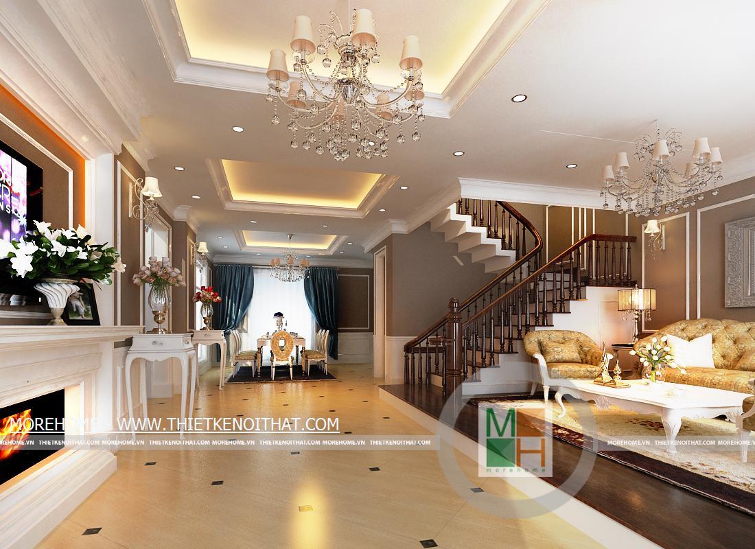 Thiết kế nội thất biệt thự tân cổ điển morehome Thiết kế nội thất biệt thự tân cổ điển morehome