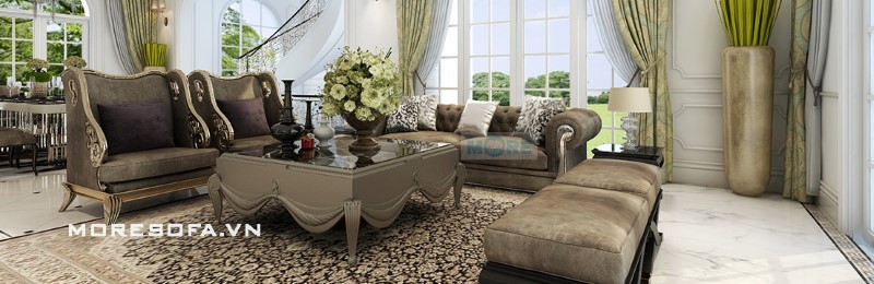 thiết kế phòng khách tân cổ điển
