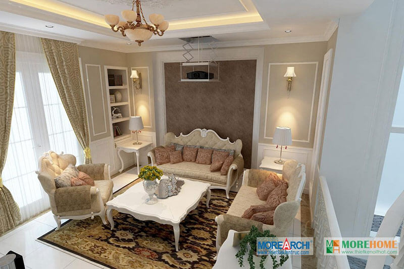 Sofa tân cổ điển bọc vải cao cấp
