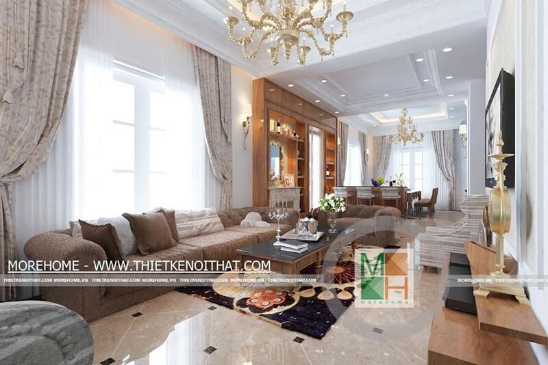 Sofa tân cổ điển bọc vải cao cấp