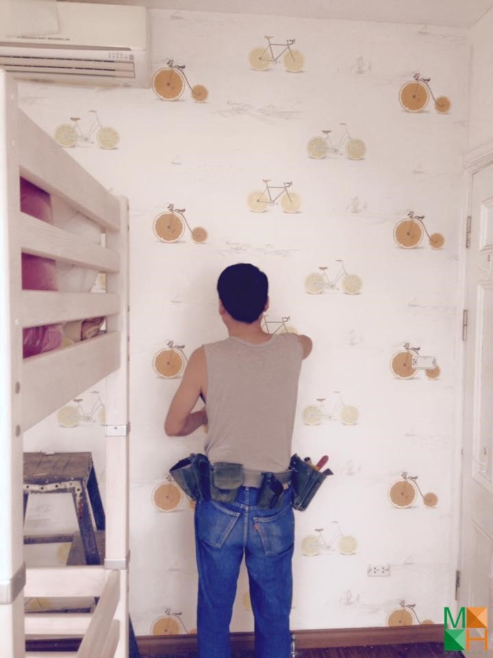 Thi công giấy dán tường